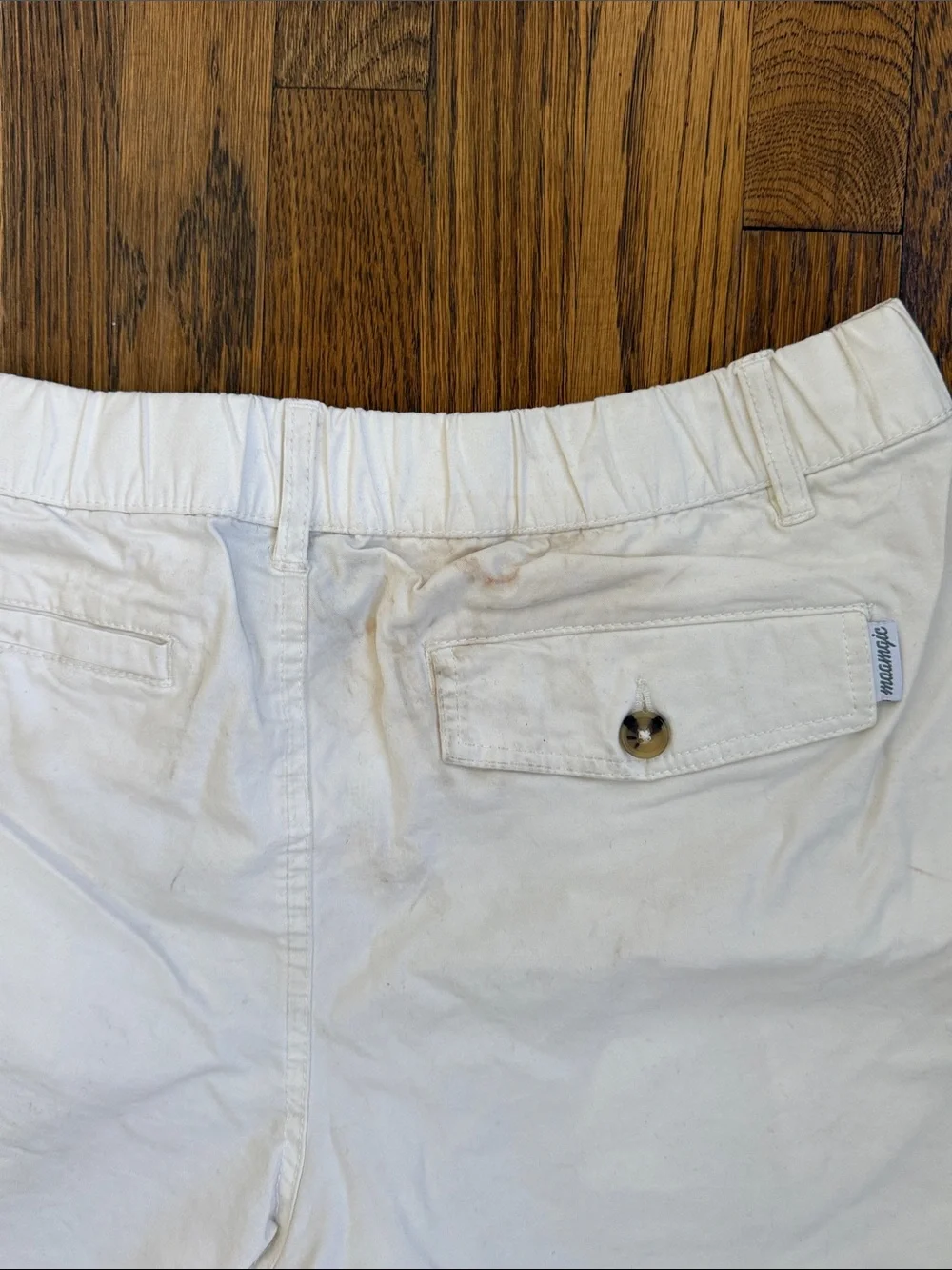 Men's White Casual Cotton Blend Shorts
